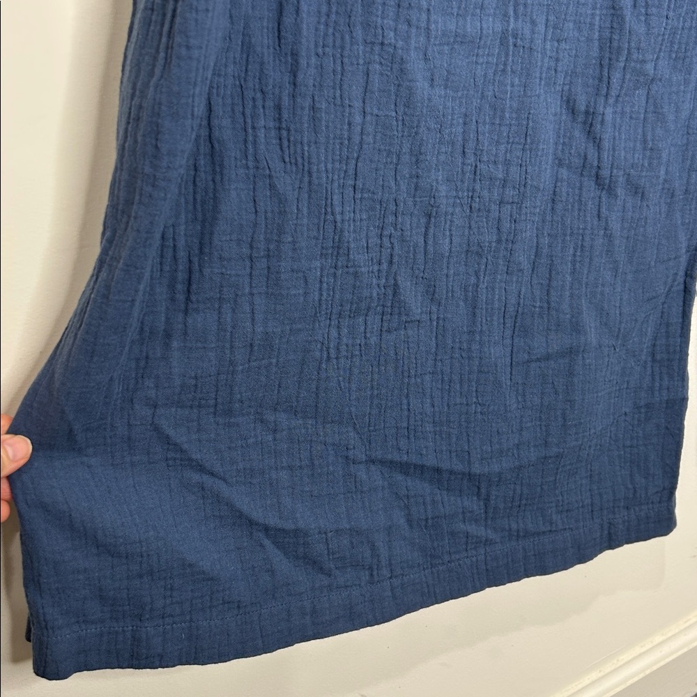 Pact Coastal Double Gauze Split Hem Pant Cotton Wide Leg Drawstring Blue XXL - Picture 10 of 15